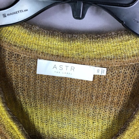 ASTR Revolve Brown Ombre Striped V Neck Wool Blend Oversized Sweater Size XS - Picture 6 of 8